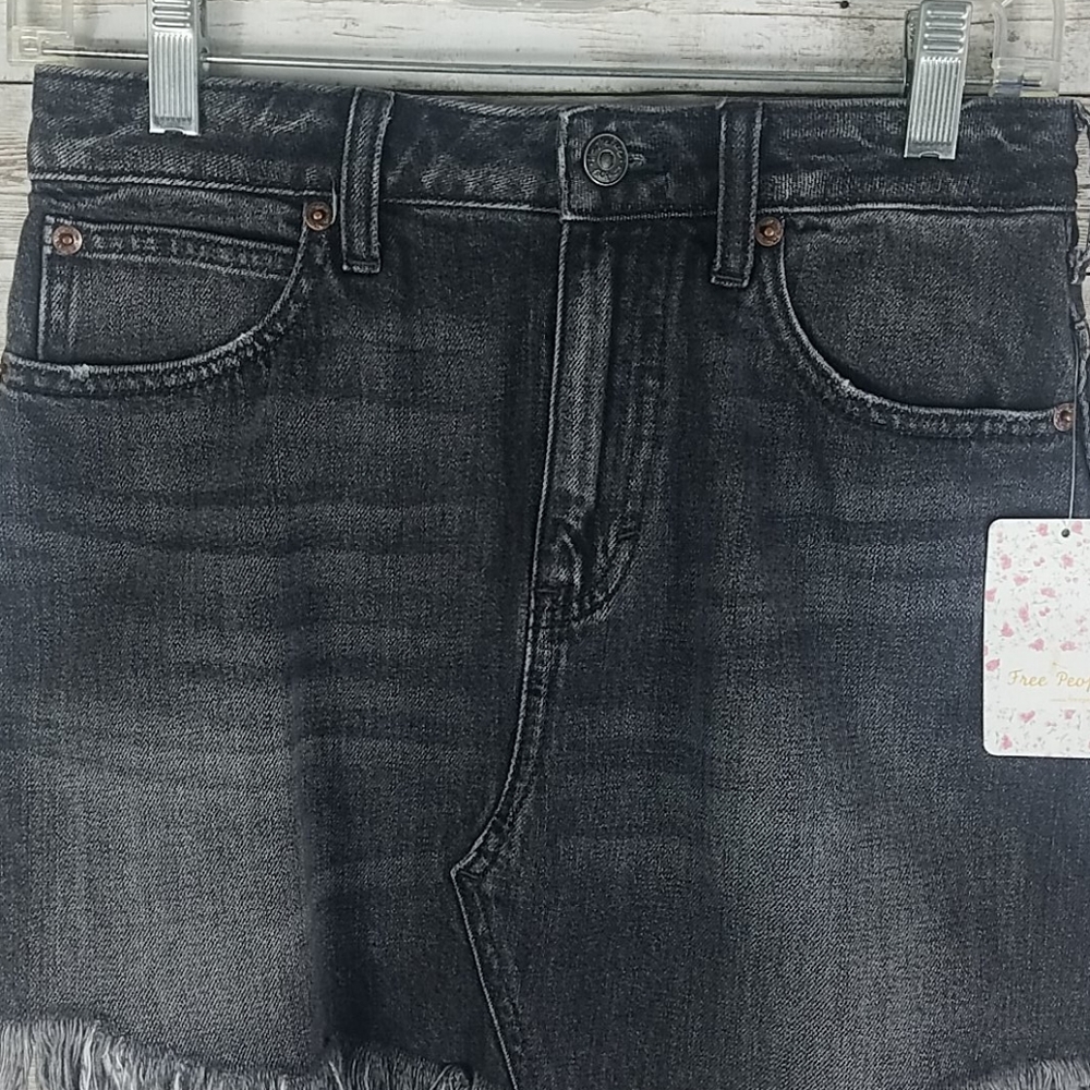 NWT, We The Free, 0117, Maverick black mini skirt, Sz 25 - Picture 2 of 5
